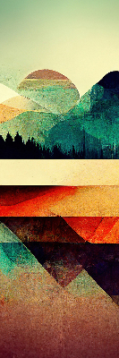 Modern roller blind con estampado de montañas abstractas