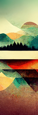Modern roller blind con estampado de montañas abstractas