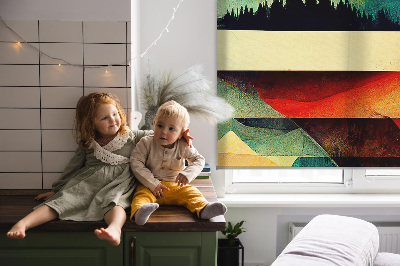 Modern roller blind con estampado de montañas abstractas