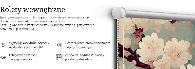 Estor enrollable con diseño de flor de cerezo