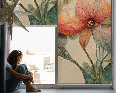 Estor enrollable para ventana con estampado floral