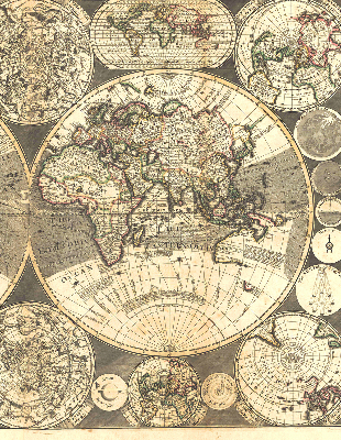 Modern roller blind con diseño de mapa del mundo