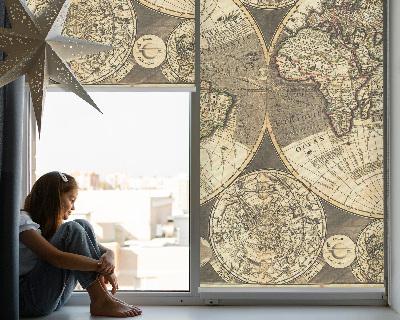 Modern roller blind con diseño de mapa del mundo