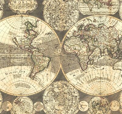 Modern roller blind con diseño de mapa del mundo