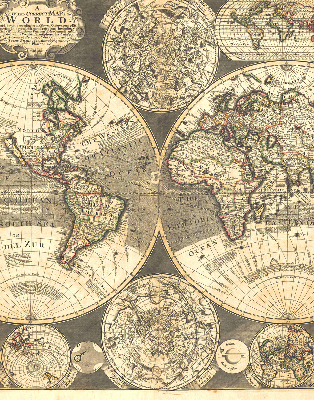 Modern roller blind con diseño de mapa del mundo