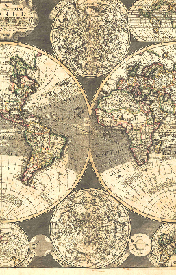 Modern roller blind con diseño de mapa del mundo