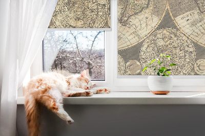 Modern roller blind con diseño de mapa del mundo