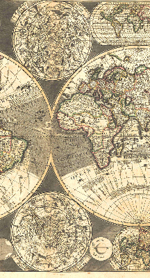 Modern roller blind con diseño de mapa del mundo