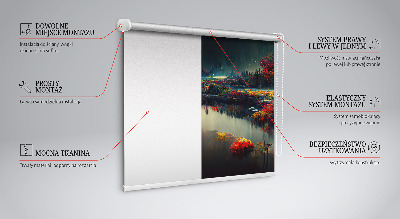 Modern roller blind con diseño «Río a la luz de la luna»