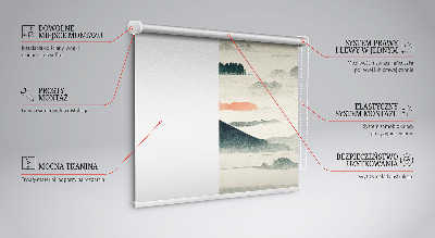 Estor enrollable para ventana con diseño de montañas pintadas