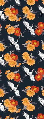 Modern roller blind con estampado de flores y grullas