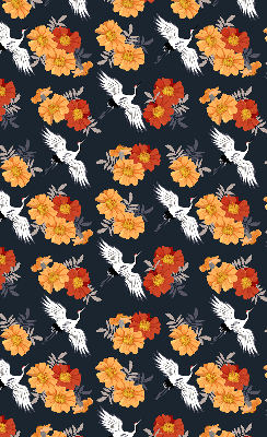 Modern roller blind con estampado de flores y grullas