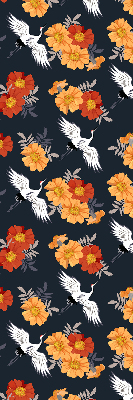 Modern roller blind con estampado de flores y grullas