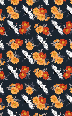 Modern roller blind con estampado de flores y grullas