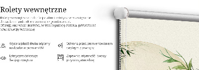 Modern roller blind con diseño de una grúa sobre un círculo de vegetación