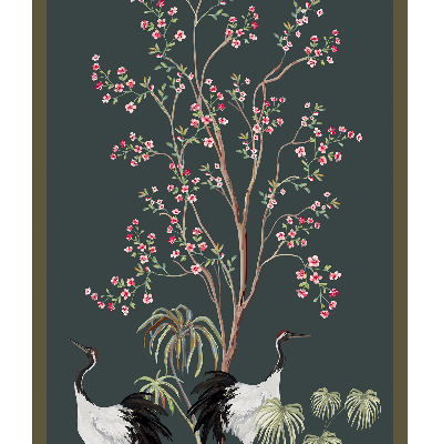 Modern roller blind con estampado de pájaros junto al rosal