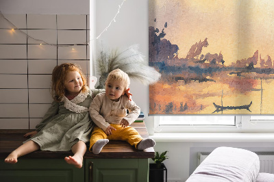 Modern roller blind con el motivo 