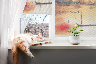Modern roller blind con el motivo 