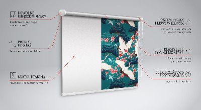 Estor enrollable para ventana con estampado de una bandada de grullas