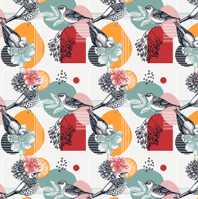Estor enrollable con estampado de pájaros