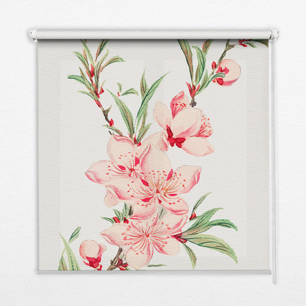 Modern roller blind con estampado de flores rosas