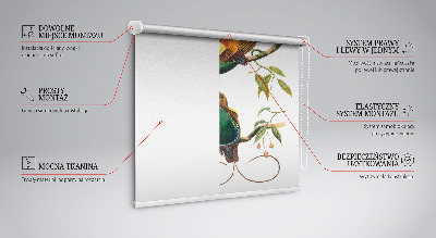 Modern roller blind con estampado de pájaros en una rama