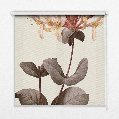 Estor enrollable para ventana con estampado de flores que caen