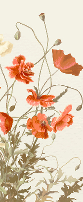 Estor enrollable con estampado de amapolas
