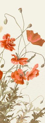 Estor enrollable con estampado de amapolas