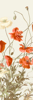 Estor enrollable con estampado de amapolas