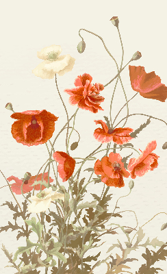Estor enrollable con estampado de amapolas