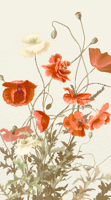 Estor enrollable con estampado de amapolas