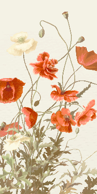 Estor enrollable con estampado de amapolas
