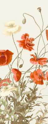 Estor enrollable con estampado de amapolas