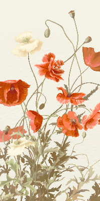 Estor enrollable con estampado de amapolas