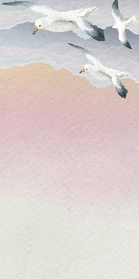 Estor enrollable con estampado de pájaros en vuelo