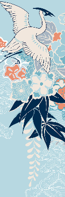 Modern roller blind con estampado de garzas y flores