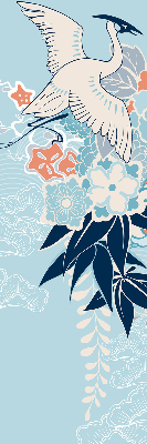 Modern roller blind con estampado de garzas y flores