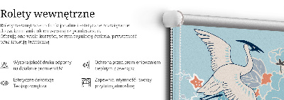 Modern roller blind con estampado de garzas y flores