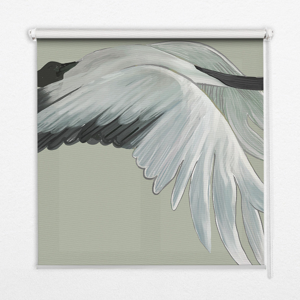 Modern roller blind con diseño de una grulla en vuelo