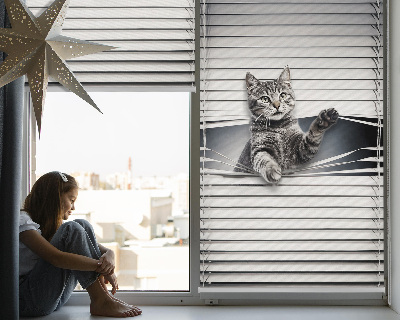 Modern roller blind con estampado de gato