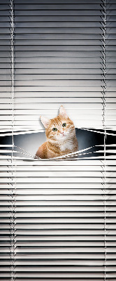 Estor enrollable para ventana con diseño de gato pelirrojo