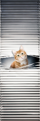 Estor enrollable para ventana con diseño de gato pelirrojo