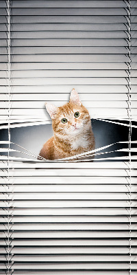 Estor enrollable para ventana con diseño de gato pelirrojo