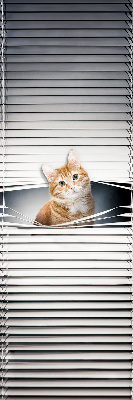 Estor enrollable para ventana con diseño de gato pelirrojo