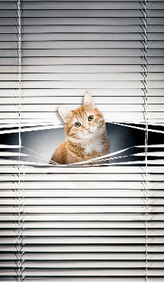 Estor enrollable para ventana con diseño de gato pelirrojo