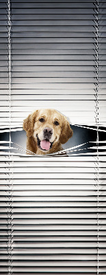 Modern roller blind con diseño de perro dorado