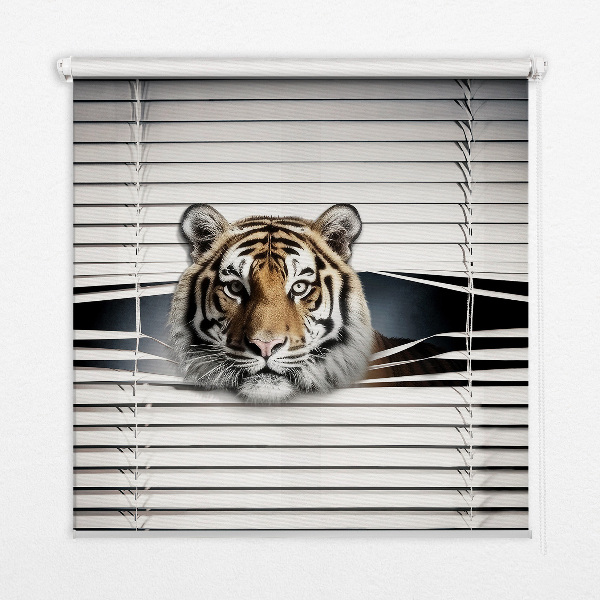Estor enrollable para ventana con estampado de tigre