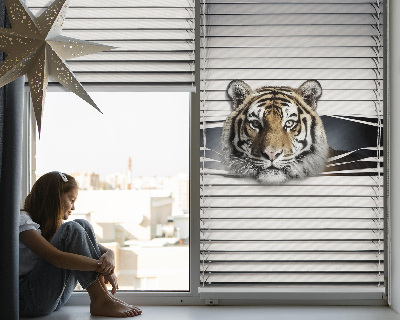 Estor enrollable para ventana con estampado de tigre