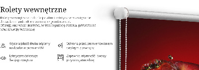 Estor opaco en color manzana roja con diseño de profundidades